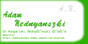 adam mednyanszki business card